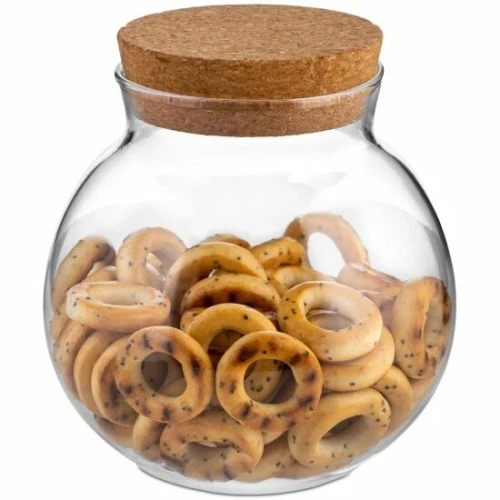 TECO банка д/сыпучих из стекла с пробковой крышкой TC-J500-03